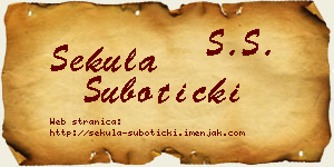Sekula Subotički vizit kartica